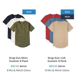 NWOT. Men’s Bylt Drop Cut shirts